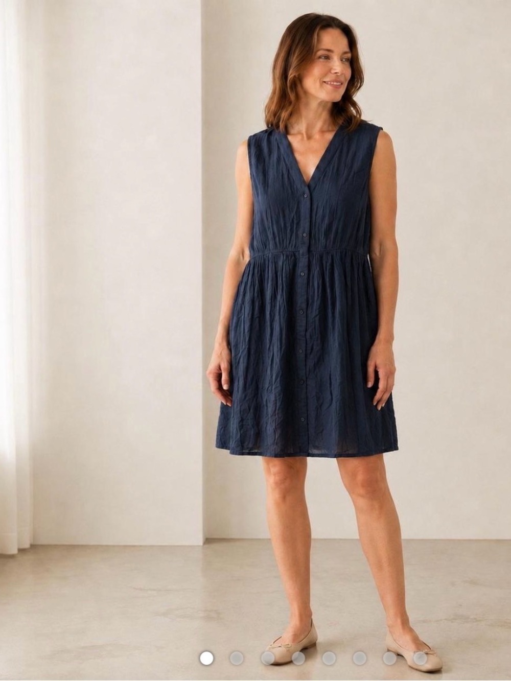 Pact Organic Cotton Navy Button Up Dress
